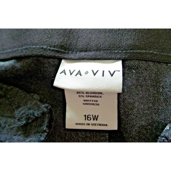 Women’s Plus Ava & Viv Ankle Pants 16 Grey Flat Front Workwear Trousers - Picture 2 of 10